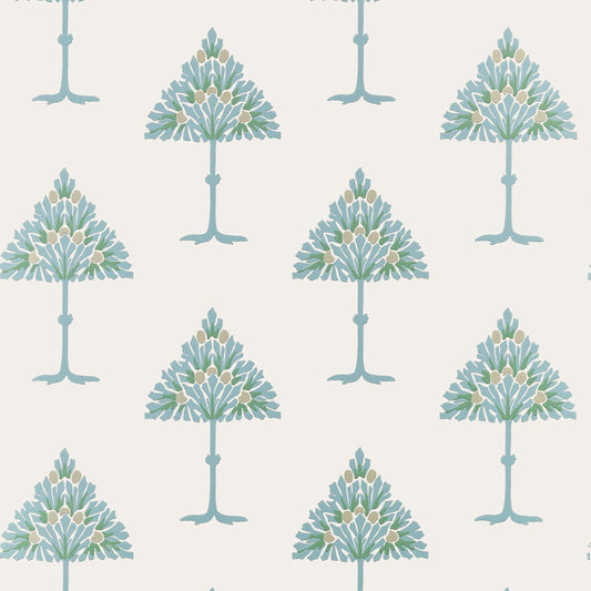 May Tree Wallpaper by Thibaut in Spa Blue (T14613)