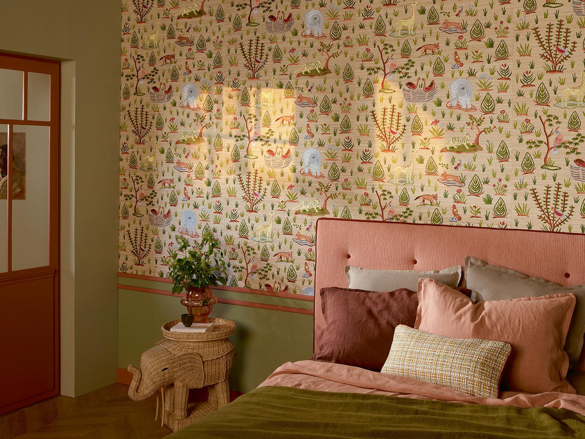 Maya Wallpaper by Pierre Frey shown in a room setting (view 1)