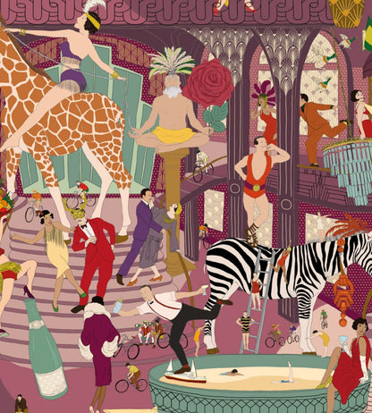 Mayhem Mansion Wallpaper by Brand McKenzie Grape