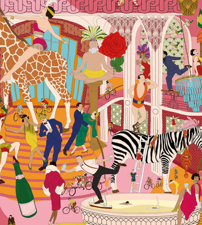 Mayhem Mansion Wallpaper by Brand McKenzie Pumpkin Pink