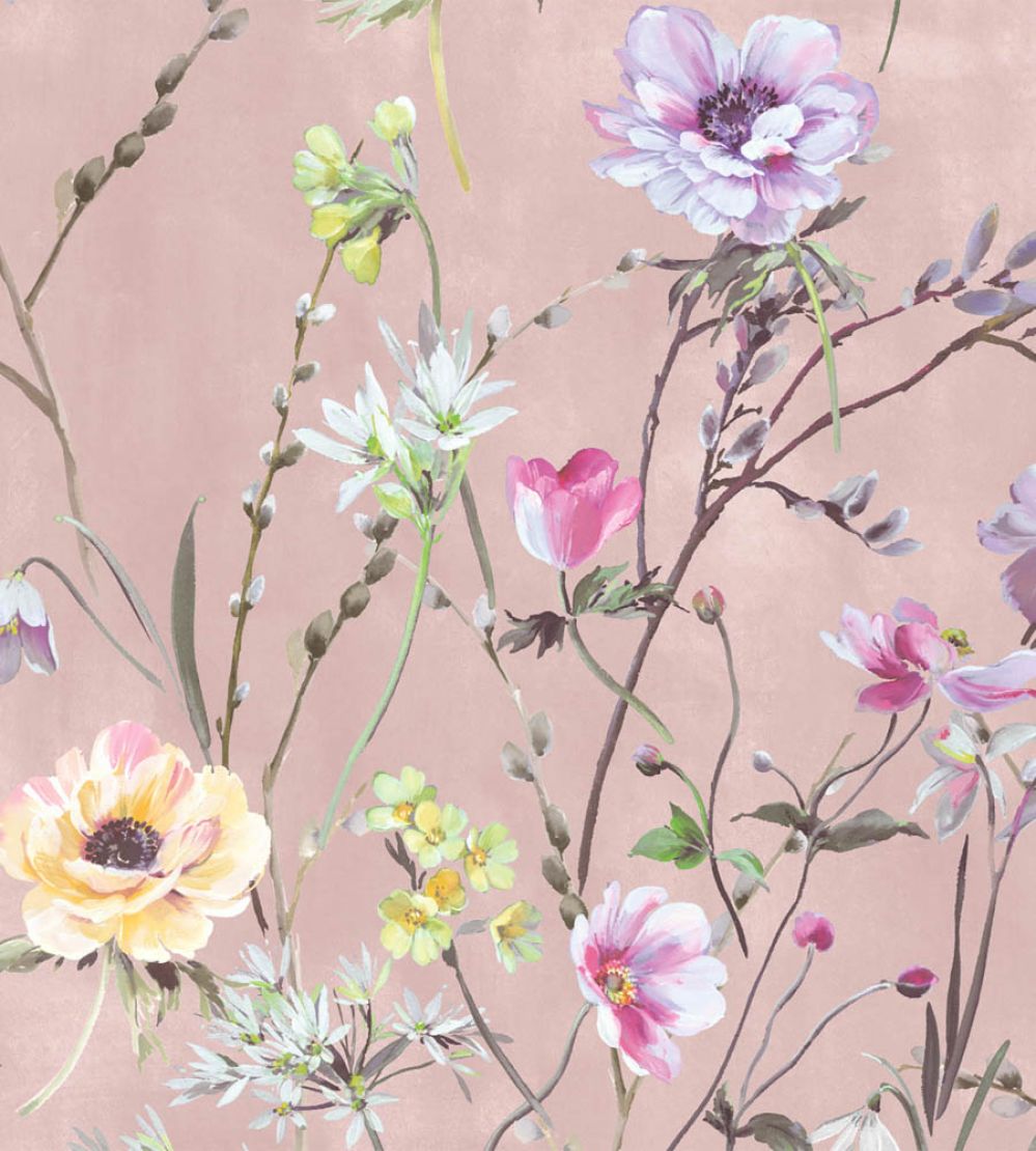 Maytime Wallpaper by Woodchip & Magnolia Dusky Pink