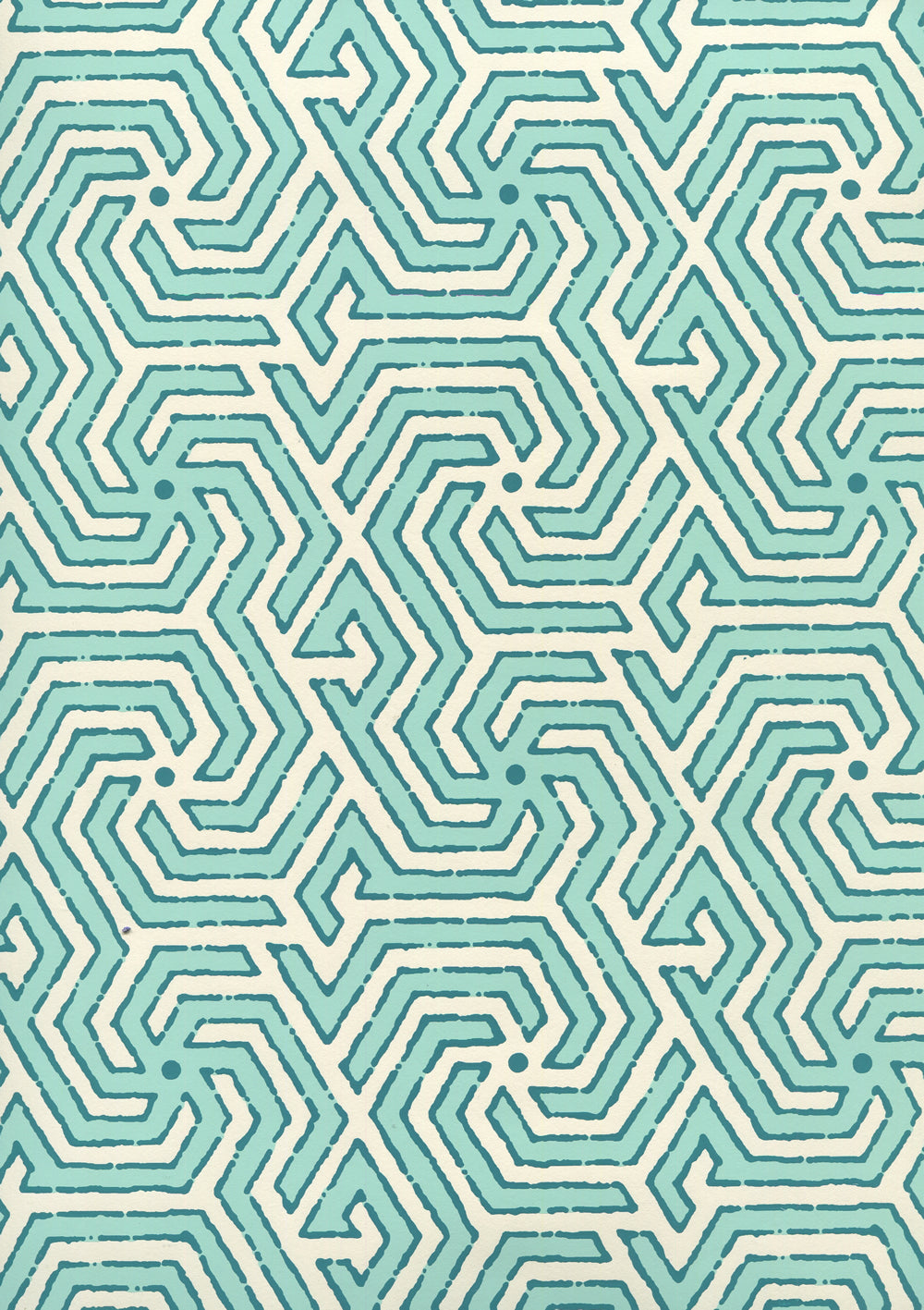 Maze Reverse Two Color Turquoise Dark Turquoise wallpaper by China Seas