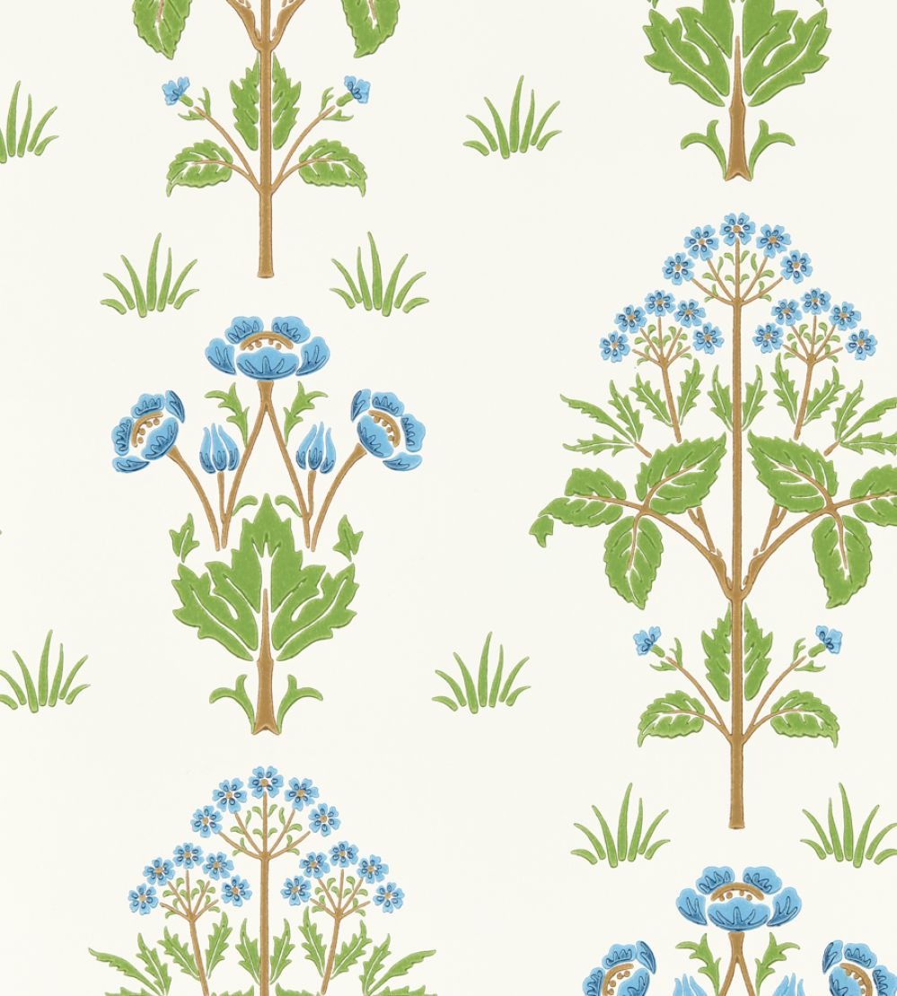 Meadow Sweet Wallpaper by Morris & Co Cobalt/Grass green