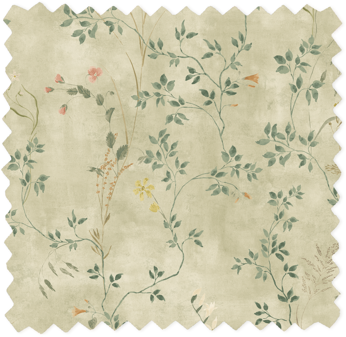 Meadow Whisper Sage Green Linen Fabric