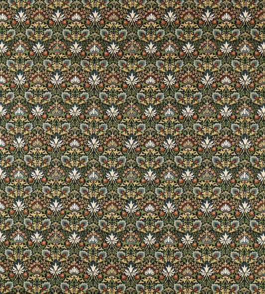 Meda Iris Fabric by Morris & Co Forest/Russet