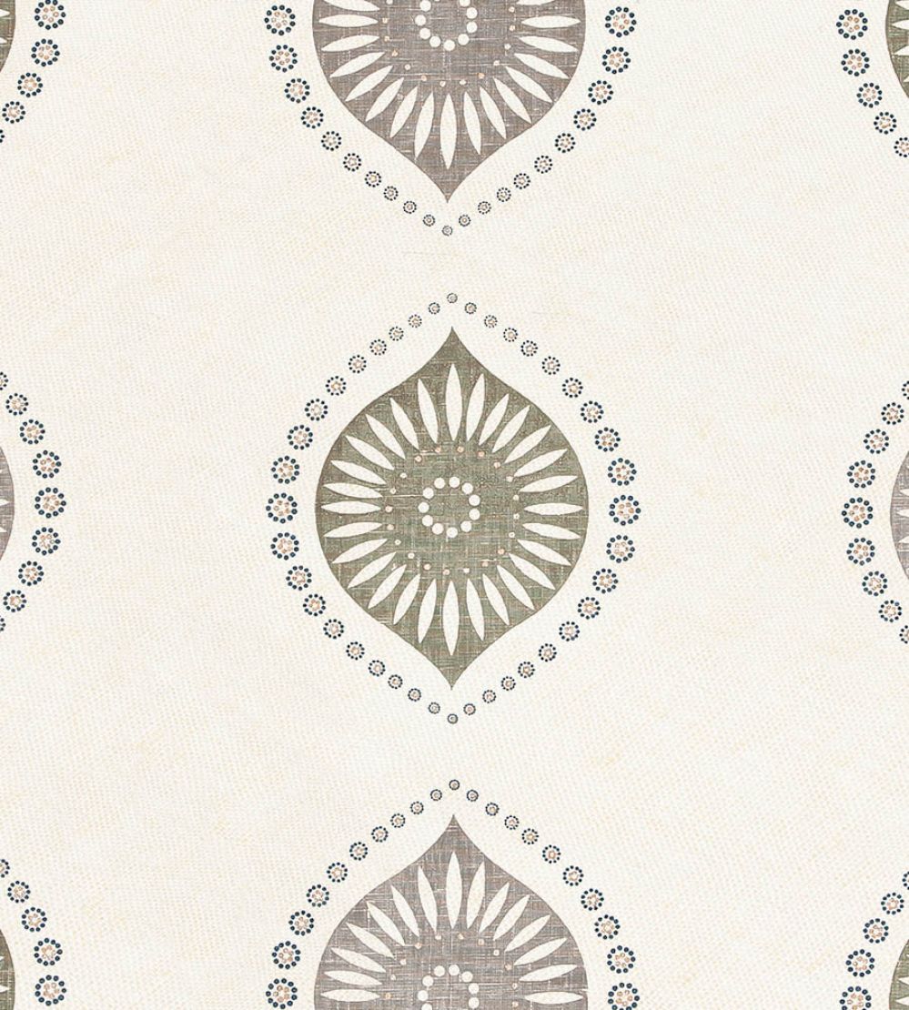 Medallion Fabric by Vanderhurd Grey & Bronze/Moonstone