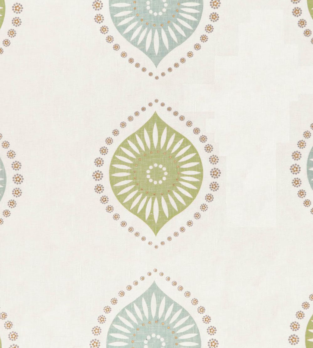 Medallion Fabric by Vanderhurd Jade & Aqaumarine/Moonstone