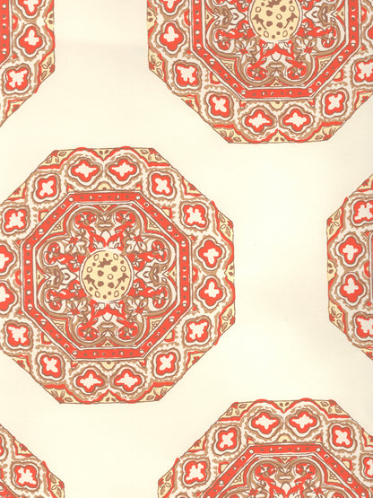 Medallion Melon Camel on Off White wallpaper by Home Couture