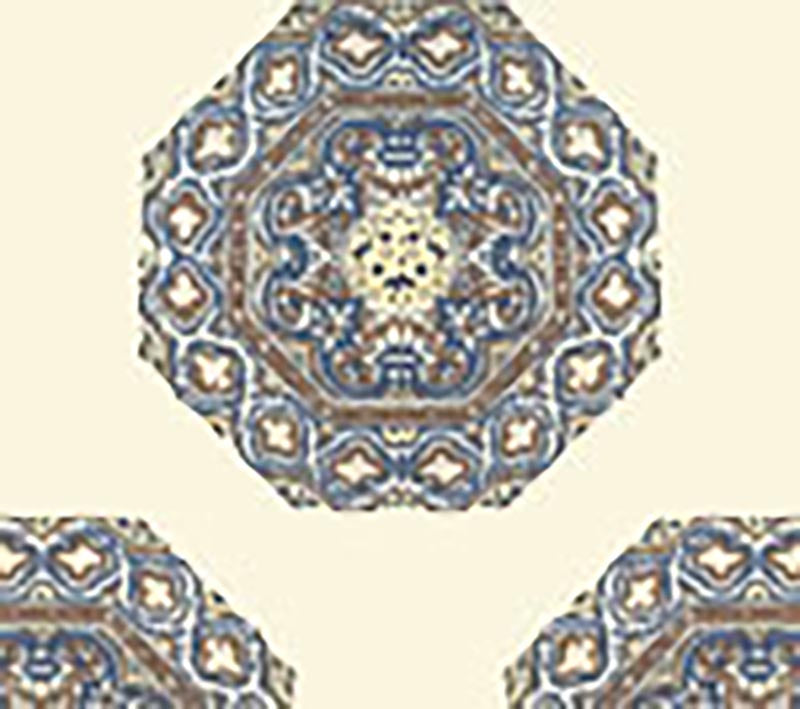 Medallion Brown Navy wallpaper by Home Couture