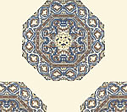 Medallion Brown Navy wallpaper by Home Couture