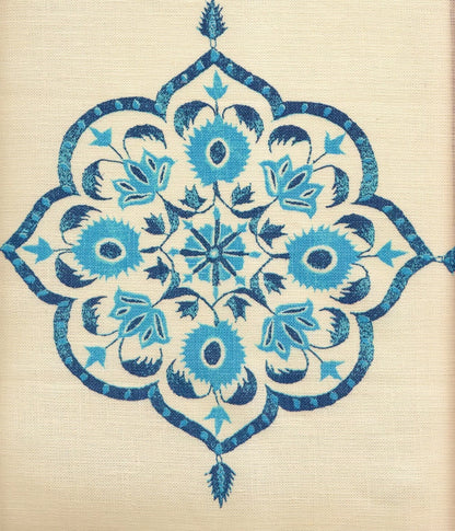 Medara Celeste Navy on Cream fabric by Home Couture