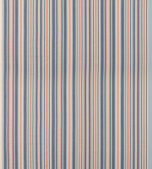 Medford Stripe Fabric by Mulberry Home Blue/Rust