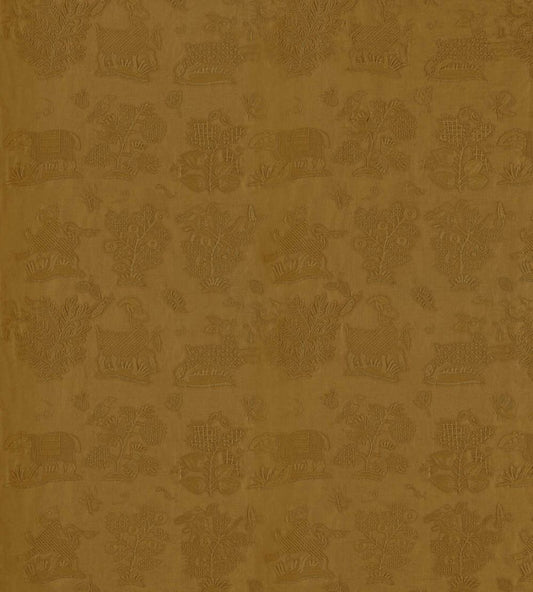 Medieval Embroidery Fabric by Sanderson Mustard