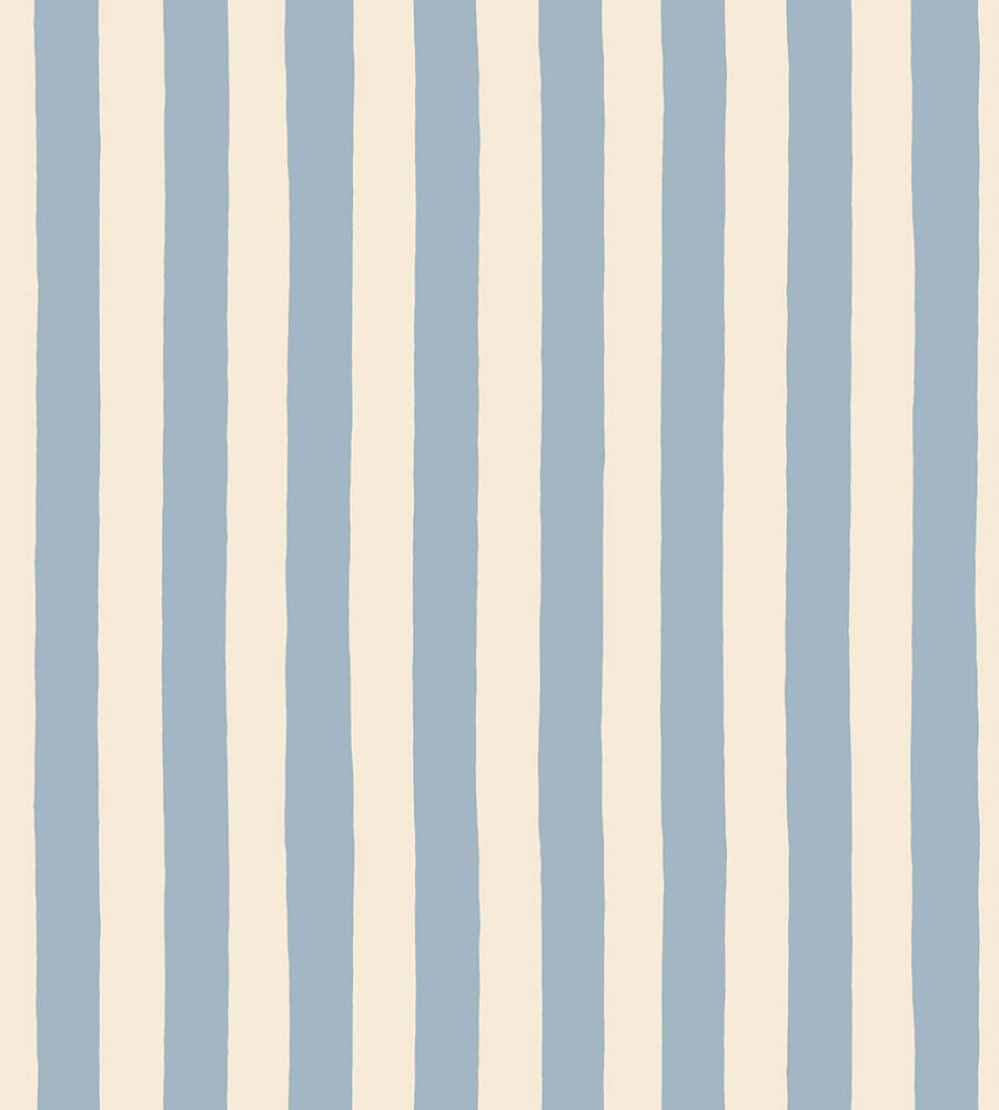 Medium Hand Painted Stripe Wallpaper by Josephine Munsey Beryl and Colethrop Cream