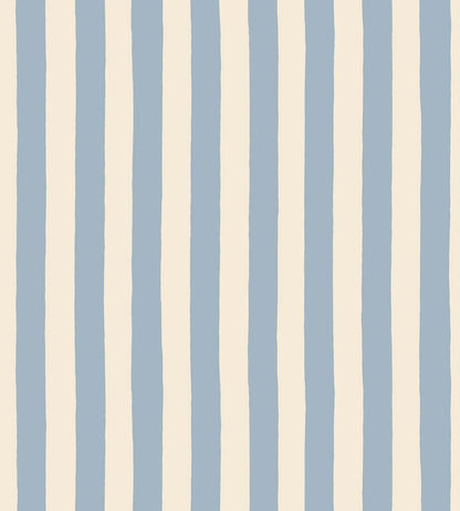 Medium Hand Painted Stripe Wallpaper by Josephine Munsey Beryl and Colethrop Cream