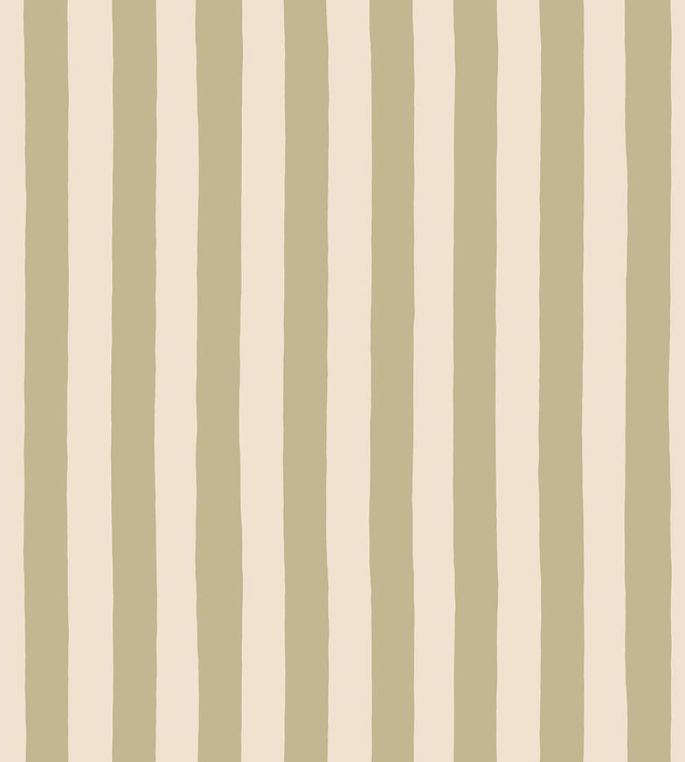 Medium Hand Painted Stripe Wallpaper by Josephine Munsey Southern Light and Parsnip
