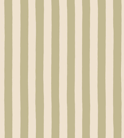 Medium Hand Painted Stripe Wallpaper by Josephine Munsey Southern Light and Parsnip