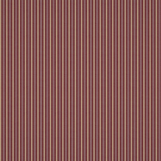 Meknes Stripe Cranberry/Old Gold fabric by Penny Morrison