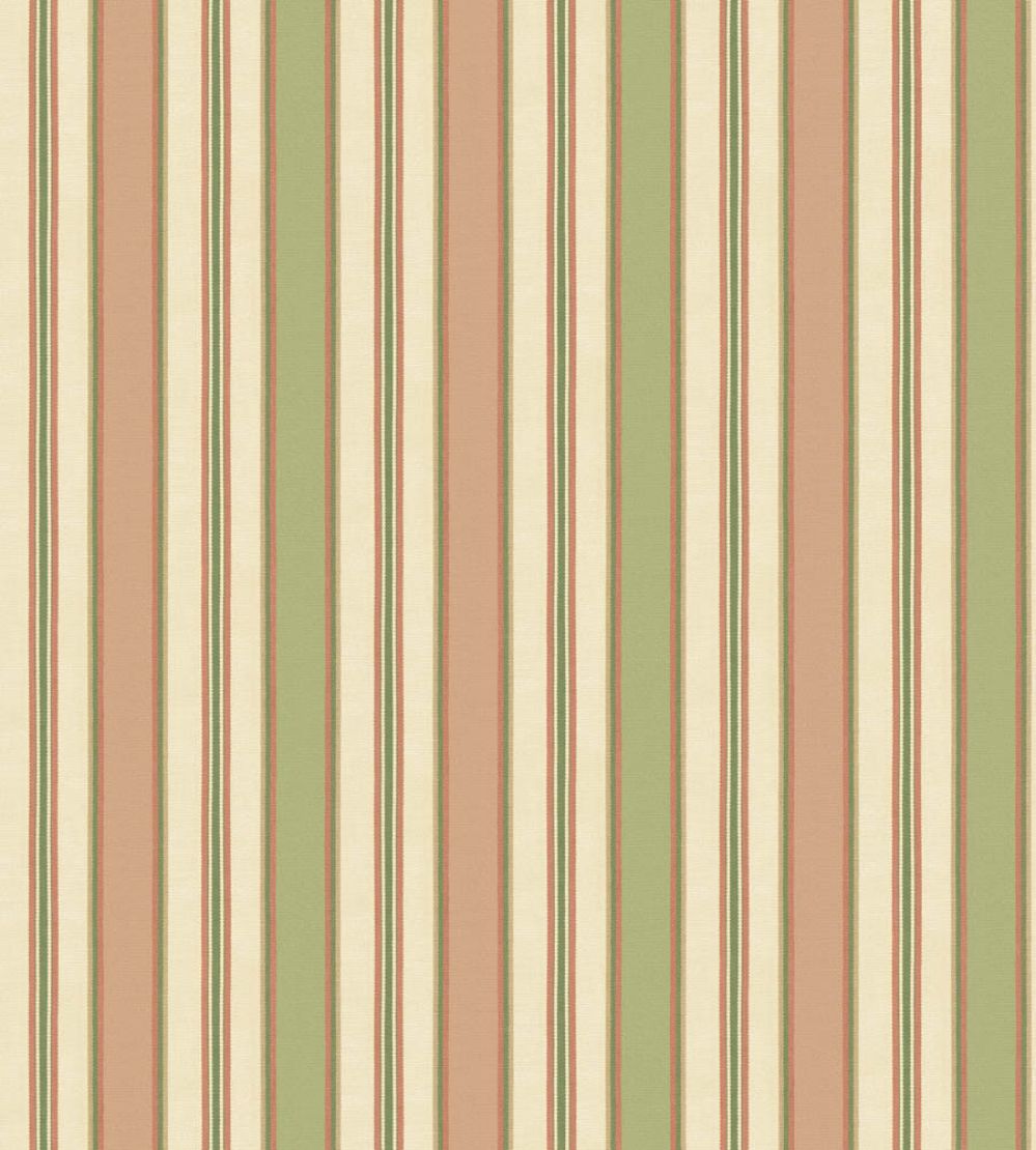 Melbourne Stripe Wallpaper by GP & J Baker Soft Red/Green