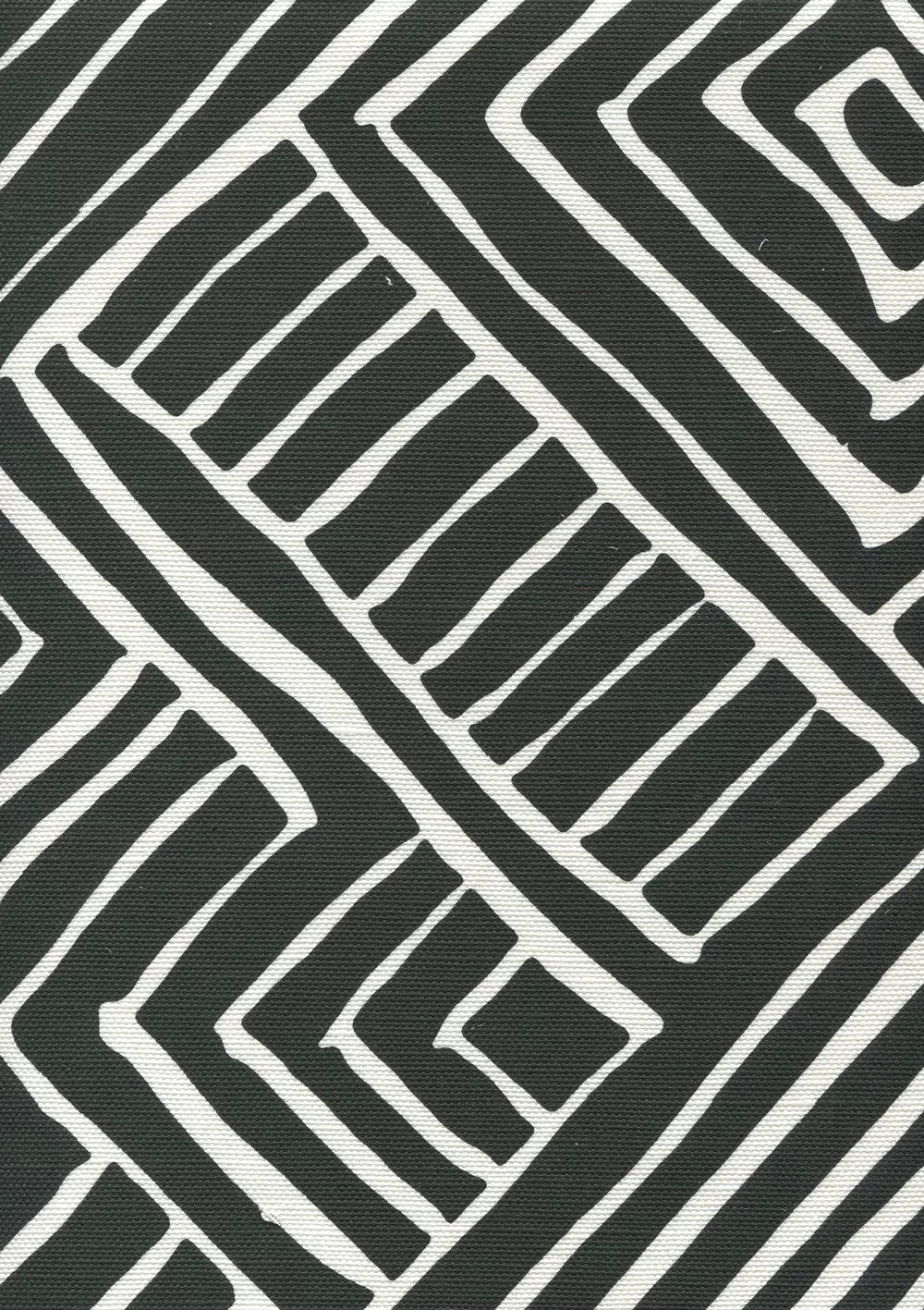 Melinda Black on White fabric by Alan Campbell