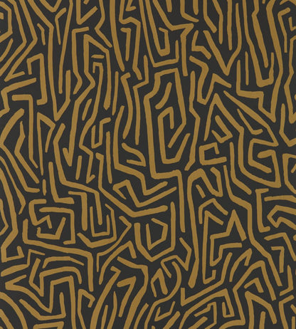 Melodic Wallpaper by Harlequin Gold / Black Earth
