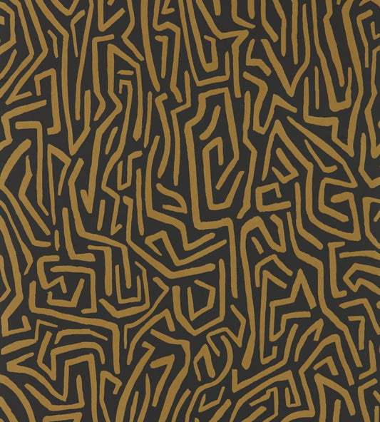 Melodic Wallpaper by Harlequin Gold / Black Earth