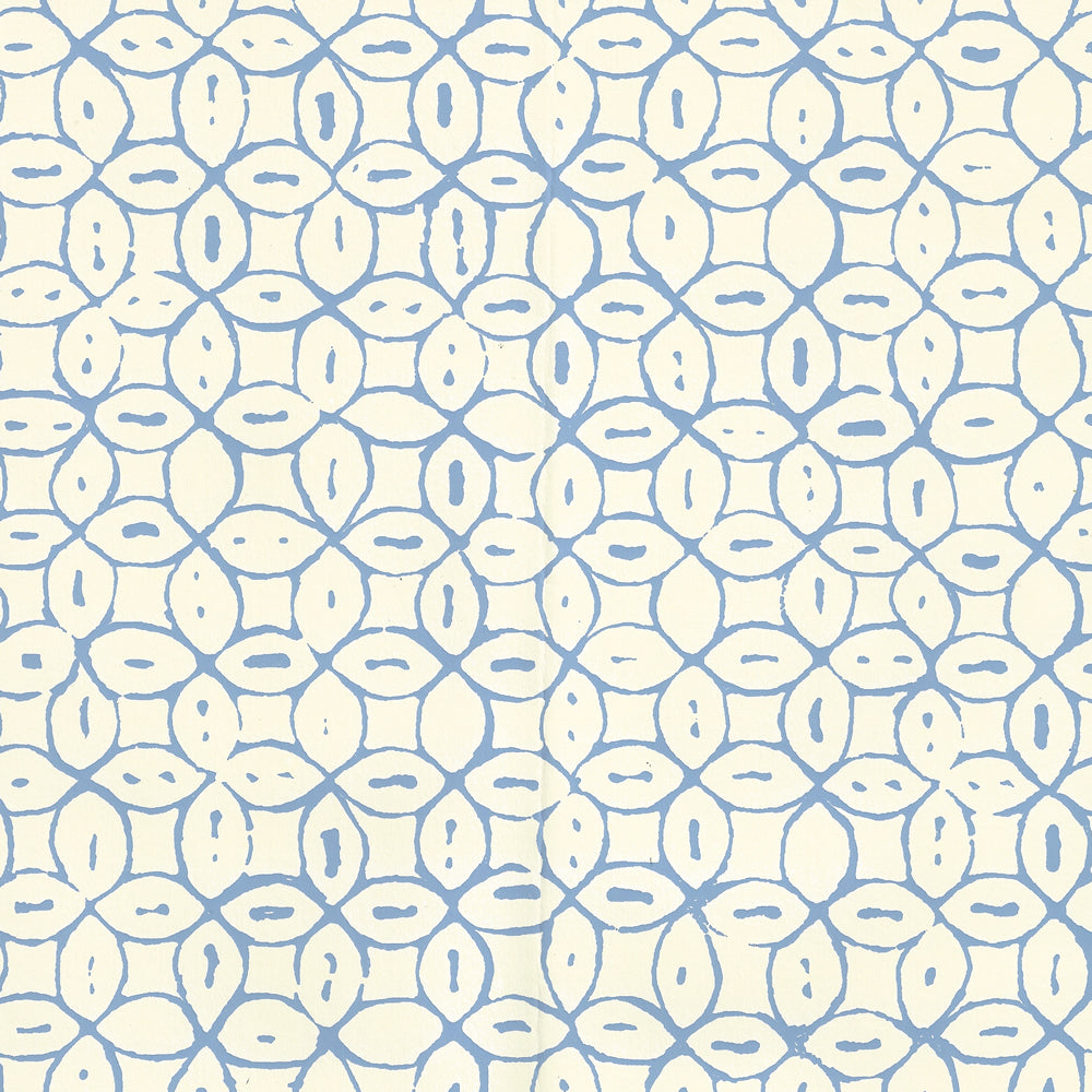 Melong Batik French Blue on Off White wallpaper by China Seas