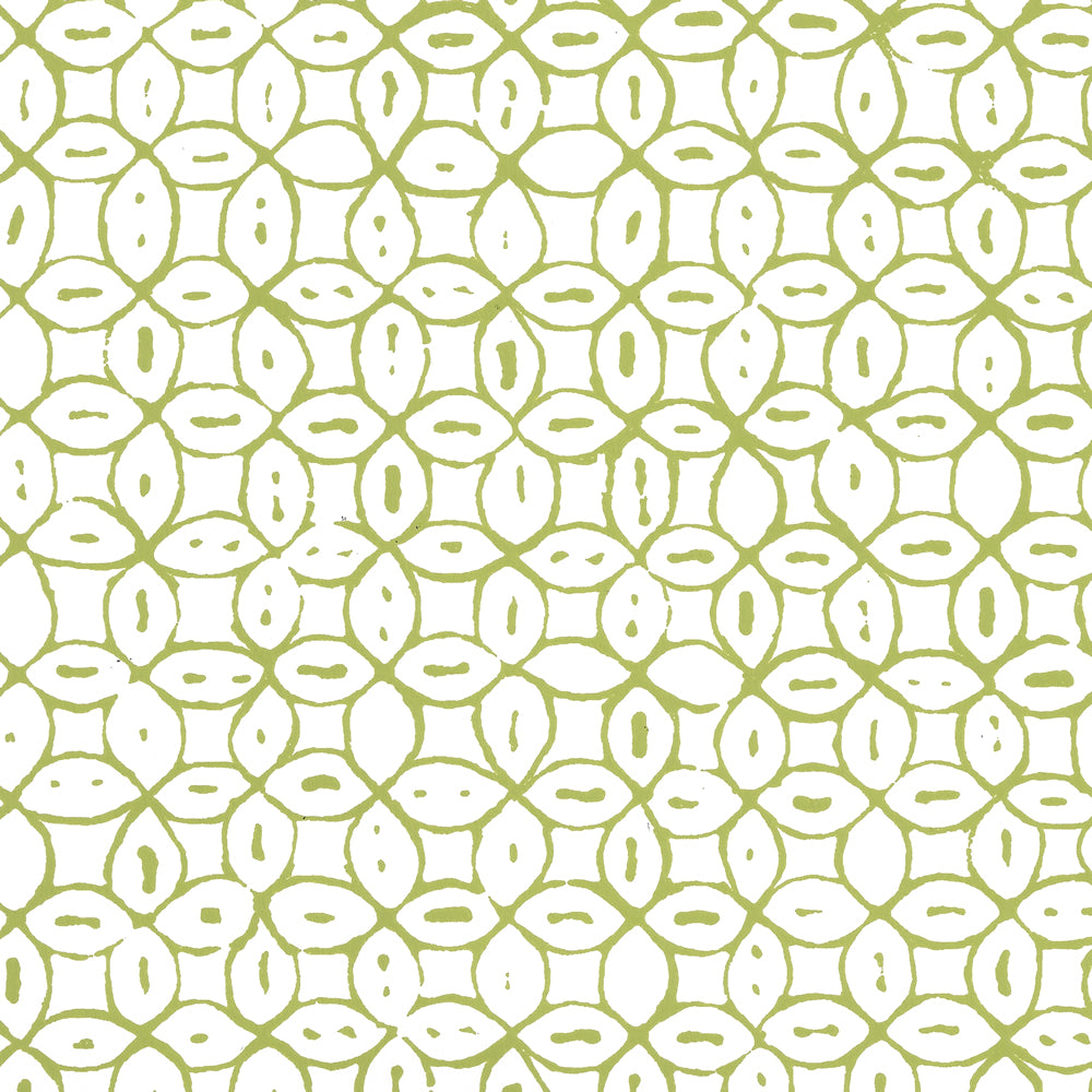 Melong Batik Jungle Green on White wallpaper by China Seas