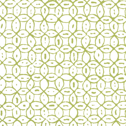 Melong Batik Jungle Green on White wallpaper by China Seas