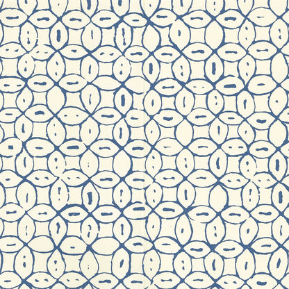 Melong Batik Navy on Off White wallpaper by China Seas