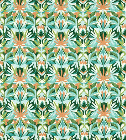 Melora Outdoor Fabric by Harlequin Fig Leaf/Paprika/Azul