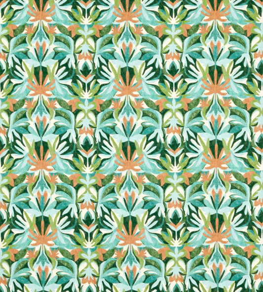 Melora Outdoor Fabric by Harlequin Fig Leaf/Paprika/Azul