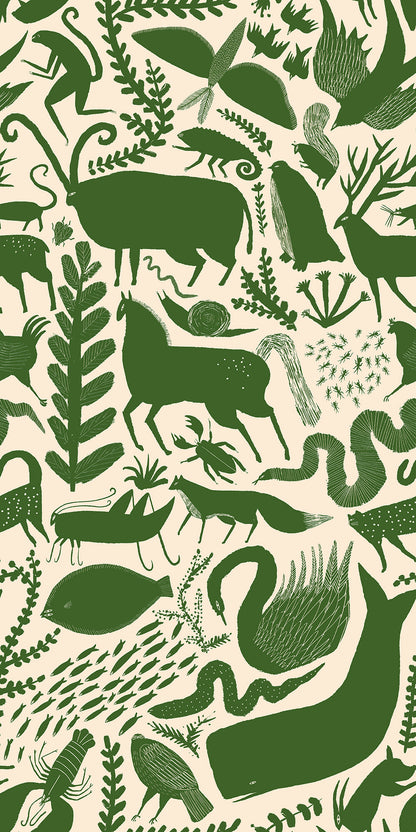 Menagerie Frog mural by Bien Fait