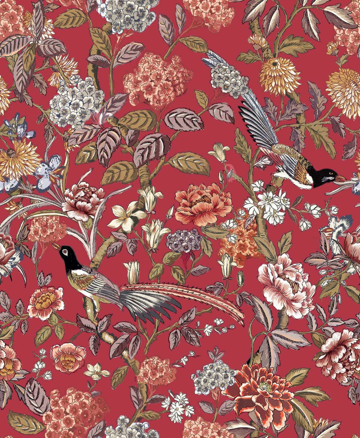 Mercedes wallpaper by Coordonné in Carmesí, flat pattern view