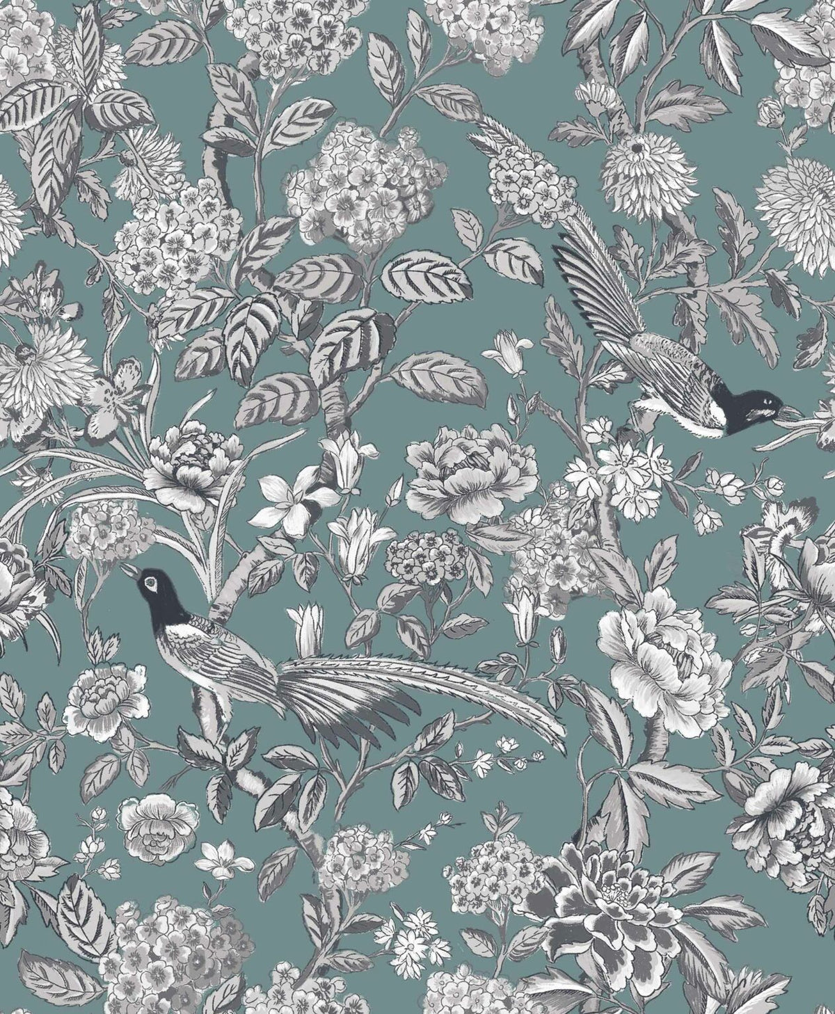 Mercedes wallpaper by Coordonné in Celadón, flat pattern view