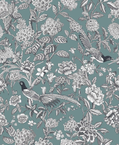 Mercedes wallpaper by Coordonné in Celadón, flat pattern view