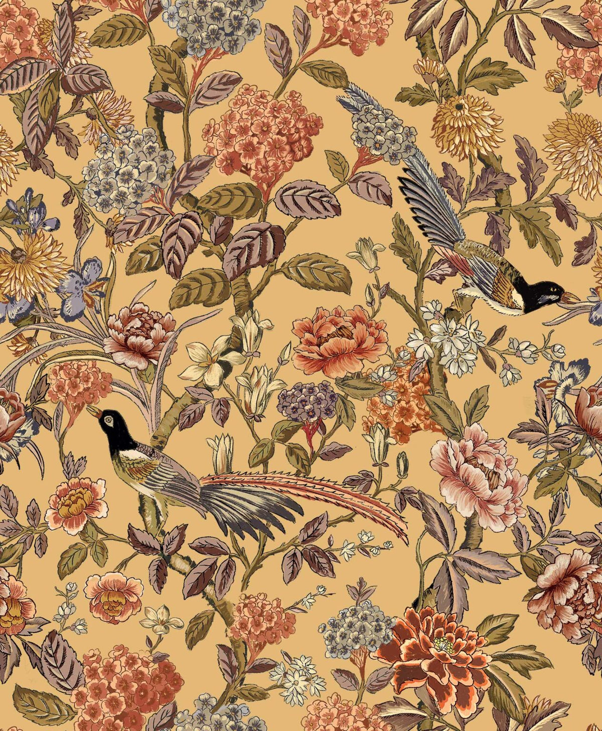 Mercedes wallpaper by Coordonné in Mostaza, flat pattern view