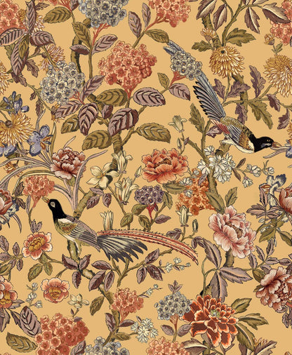 Mercedes wallpaper by Coordonné in Mostaza, flat pattern view