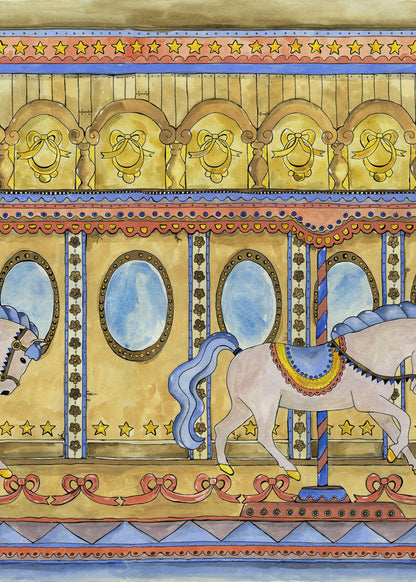 Merry go Around Yellow mural by Rebel Walls