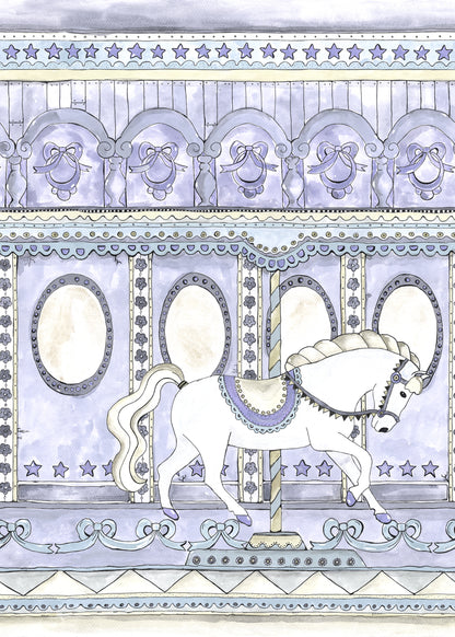 Merry go Around Lilac mural by Rebel Walls