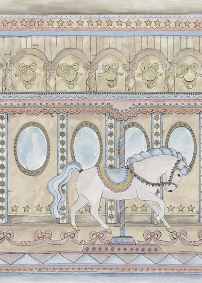 Merry go Around Pastel mural by Rebel Walls