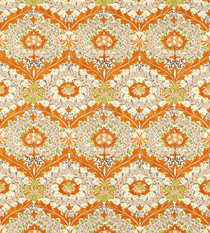 Merton Fabric by Morris & Co Burnt Orange/Chartreuse