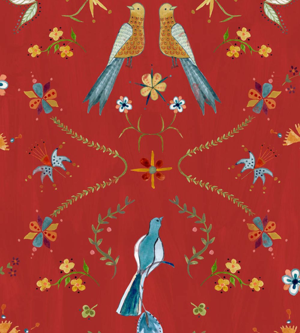 Metaphoric Birds Wallpaper by Coordonne Red