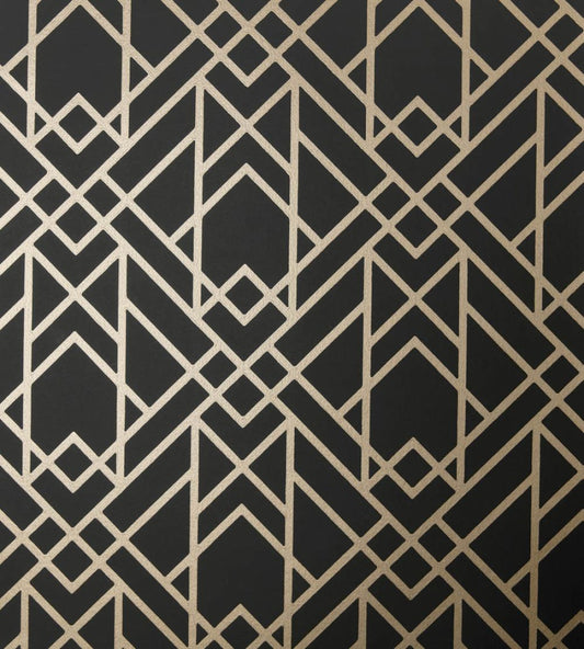Metro Wallpaper by 1838 Wallcoverings Jet