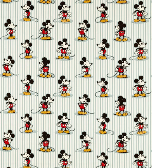 Mickey Stripe Fabric by Sanderson Sea Salt