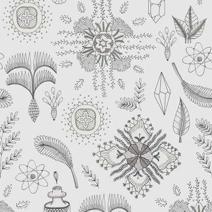 Micro Cosmos wallpaper by Coordonné in Gris, flat pattern view