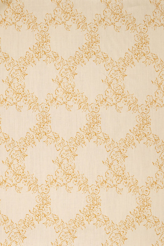 Midday Lace Fabric by Jean Monro in Haystack Yellow