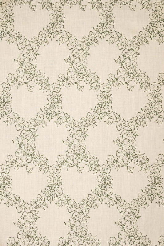Midday Lace Fabric by Jean Monro in New Mown Green