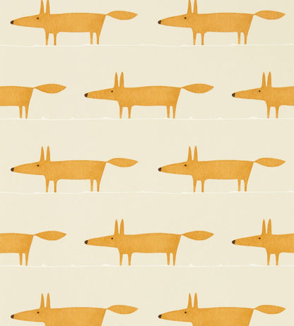 Midi Fox Wallpaper by Scion Raffia / Chai