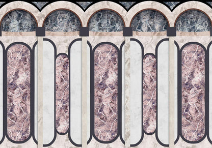 Mies Archs mural by Coordonné in Rose, flat pattern view